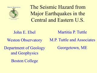 The Seismic Hazard from Major Earthquakes in the Central and Eastern U.S.