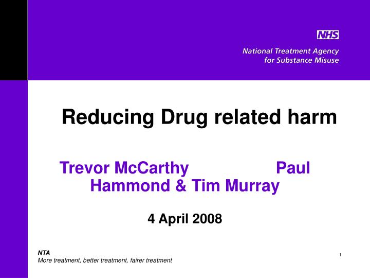reducing drug related harm