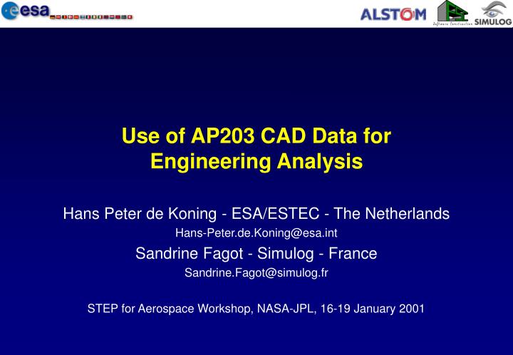 use of ap203 cad data for engineering analysis