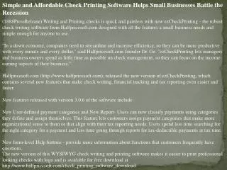 simple and affordable check printing software helps small bu
