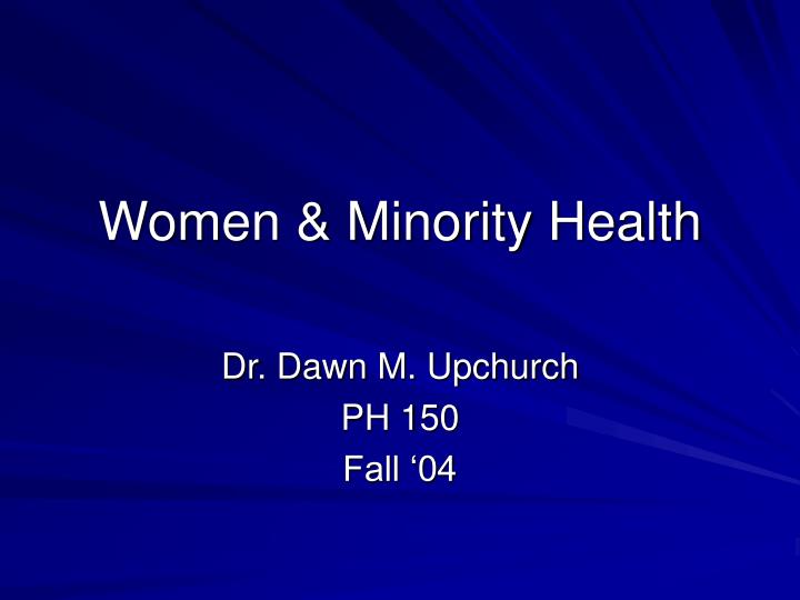 women minority health