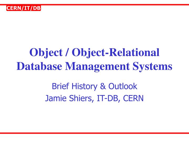 object object relational database management systems