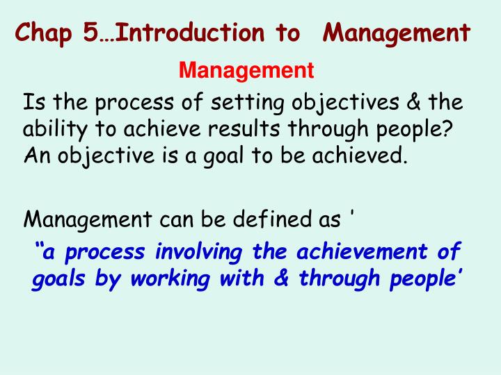 chap 5 introduction to management
