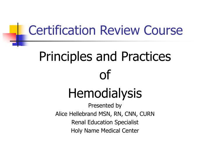 certification review course
