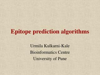 Epitope prediction algorithms