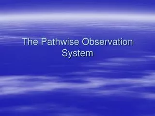 The Pathwise Observation System
