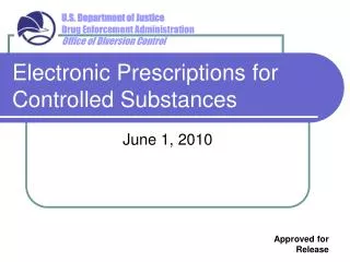 Electronic Prescriptions for Controlled Substances