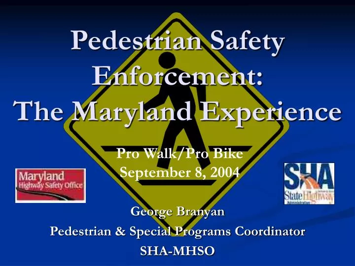 pedestrian safety enforcement the maryland experience