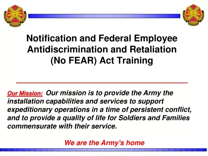 notification and federal employee antidiscrimination and retaliation no fear act training