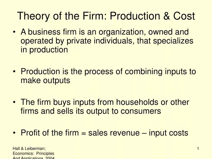 theory of the firm production cost