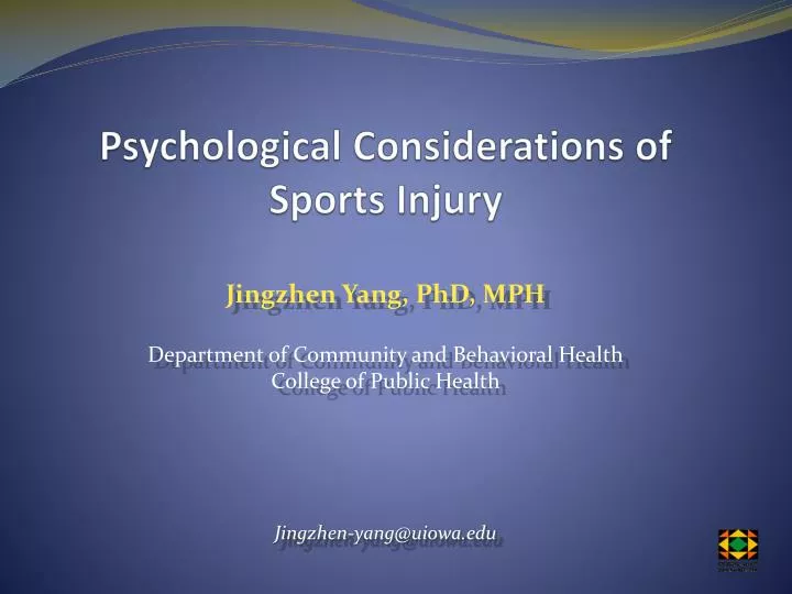 psychological considerations of sports injury