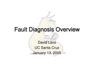Fault Diagnosis Overview