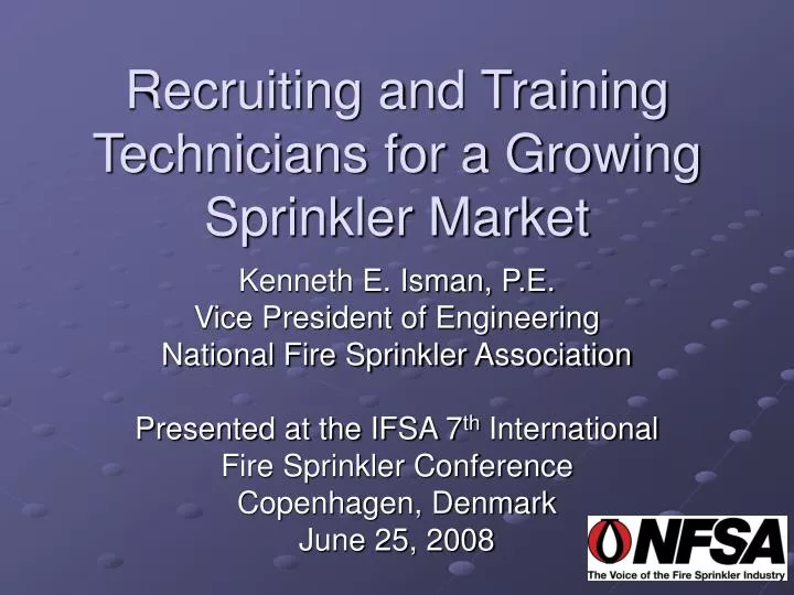recruiting and training technicians for a growing sprinkler market