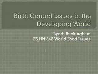 birth control in the developing world