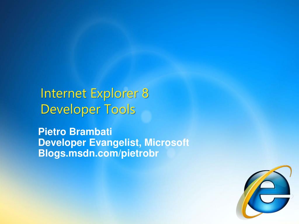PPT - Internet Explorer 8 Developer Tools PowerPoint Presentation, free ...