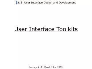 User Interface Toolkits
