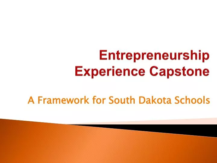 entrepreneurship experience capstone