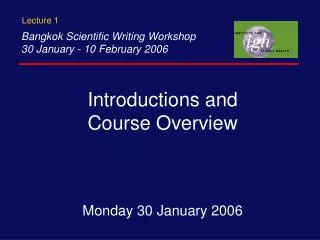Introductions and Course Overview