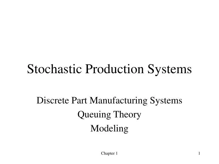 stochastic production systems