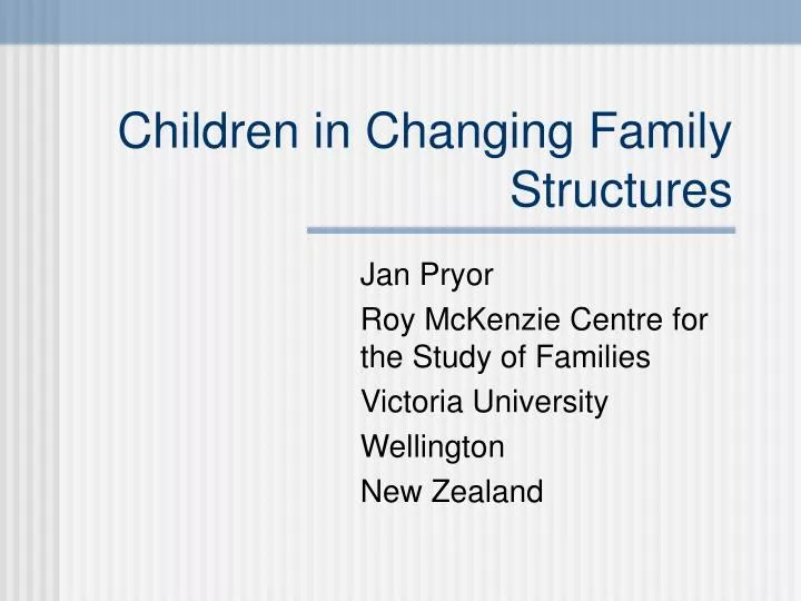 children in changing family structures