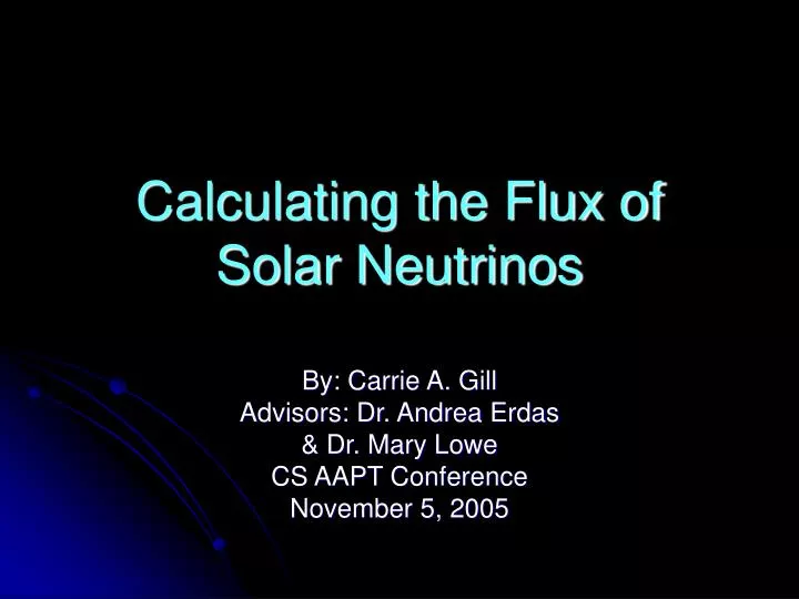 calculating the flux of solar neutrinos