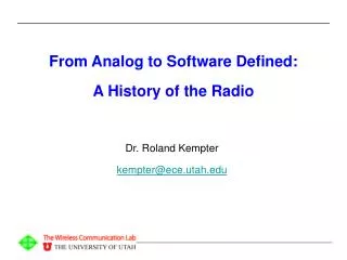 From Analog to Software Defined: A History of the Radio