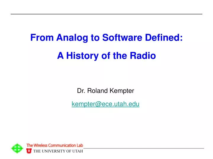 from analog to software defined a history of the radio