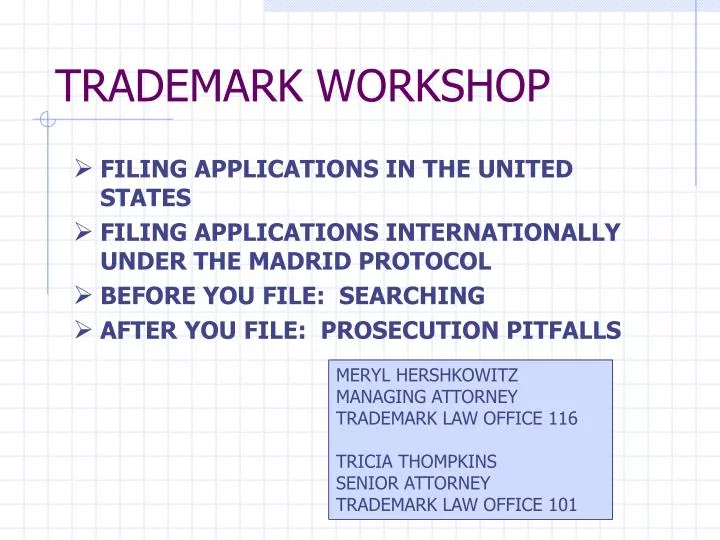 trademark workshop