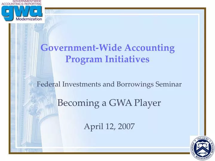 government wide accounting program initiatives