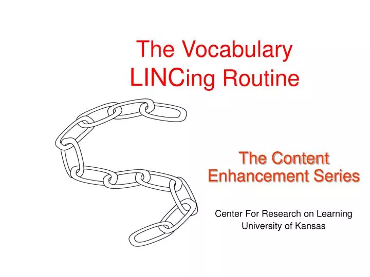 the vocabulary linc ing routine