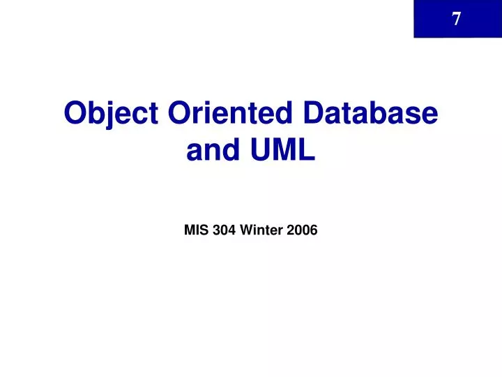 object oriented database and uml