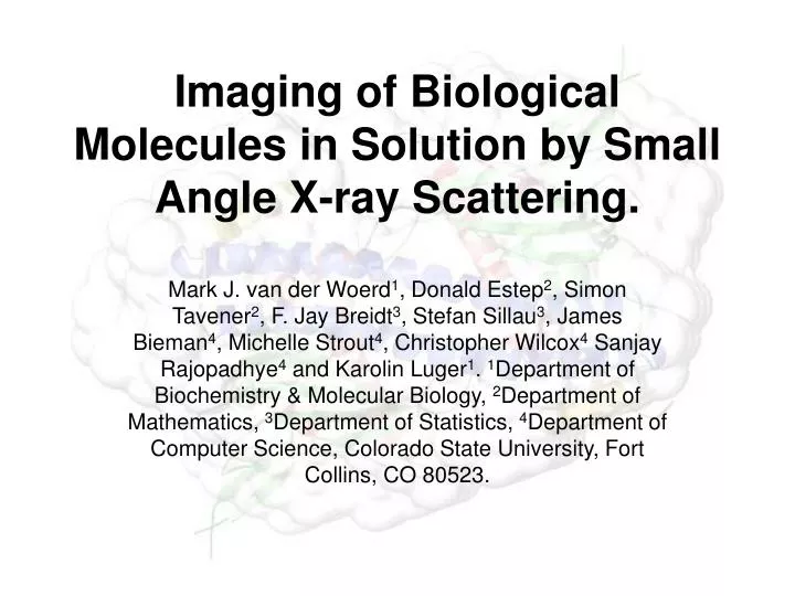 imaging of biological molecules in solution by small angle x ray scattering
