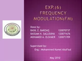 Exp.(6) Frequency modulation(fm)