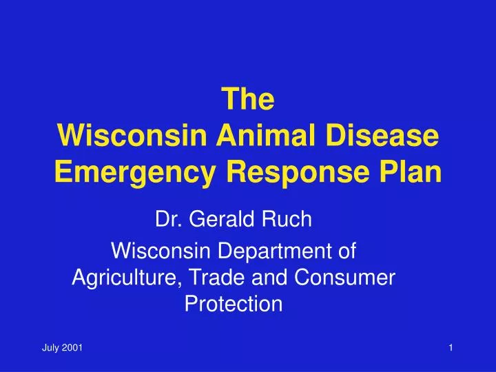 the wisconsin animal disease emergency response plan
