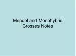 Mendel and Monohybrid Crosses Notes - slide 1