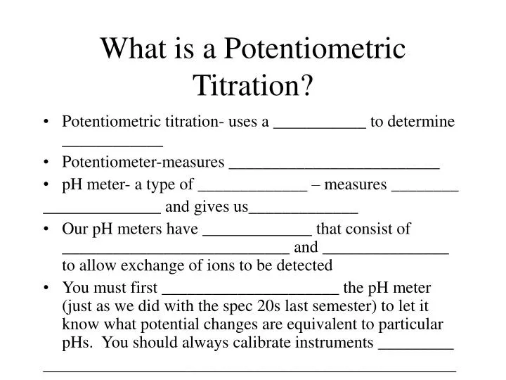 what is a potentiometric titration