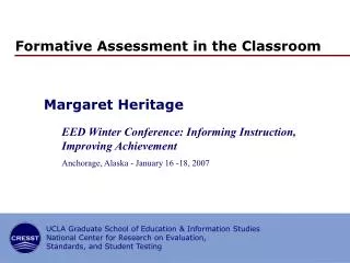 Formative Assessment in the Classroom