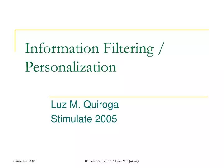 information filtering personalization