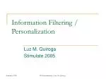 Information Filtering / Personalization - slide 1