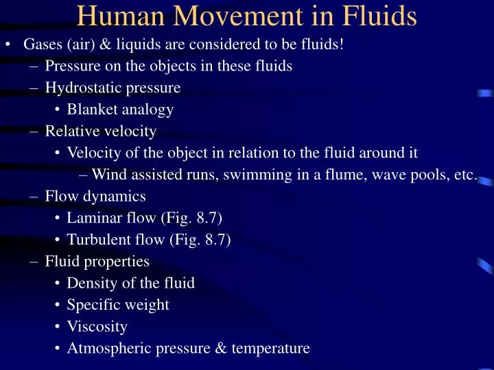 human movement in fluids