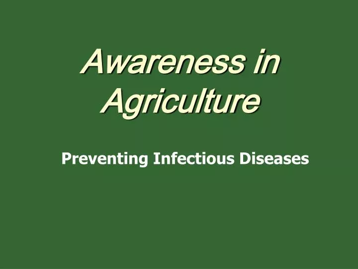 awareness in agriculture
