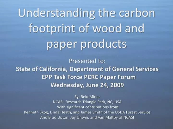 understanding the carbon footprint of wood and paper products