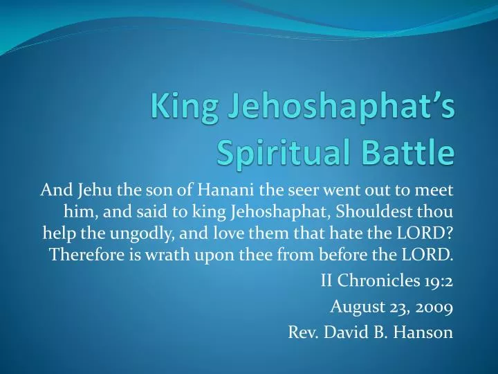 king jehoshaphat s spiritual battle