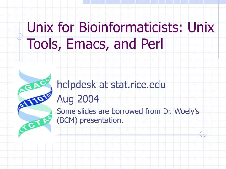 unix for bioinformaticists unix tools emacs and perl
