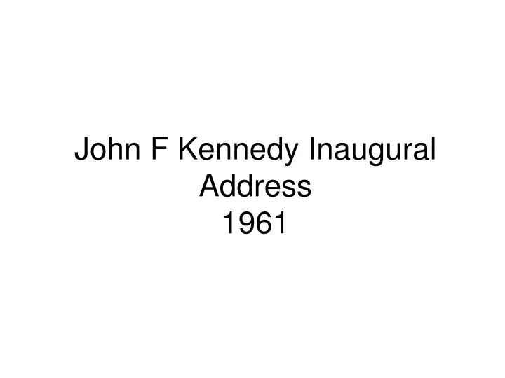 john f kennedy inaugural address 1961