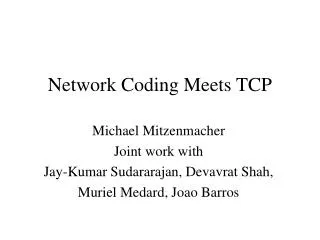 Network Coding Meets TCP