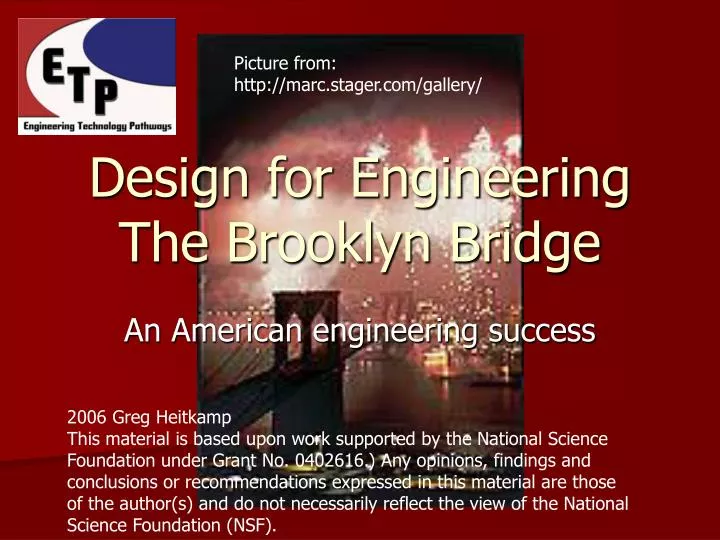 design for engineering the brooklyn bridge