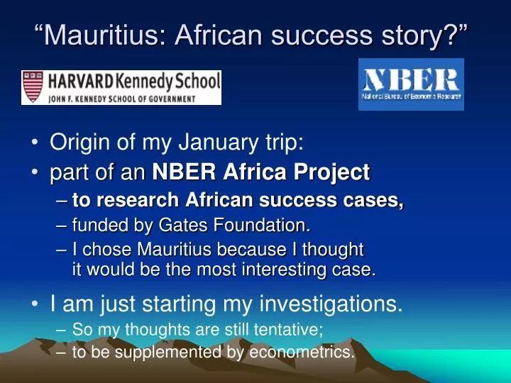 mauritius african success story