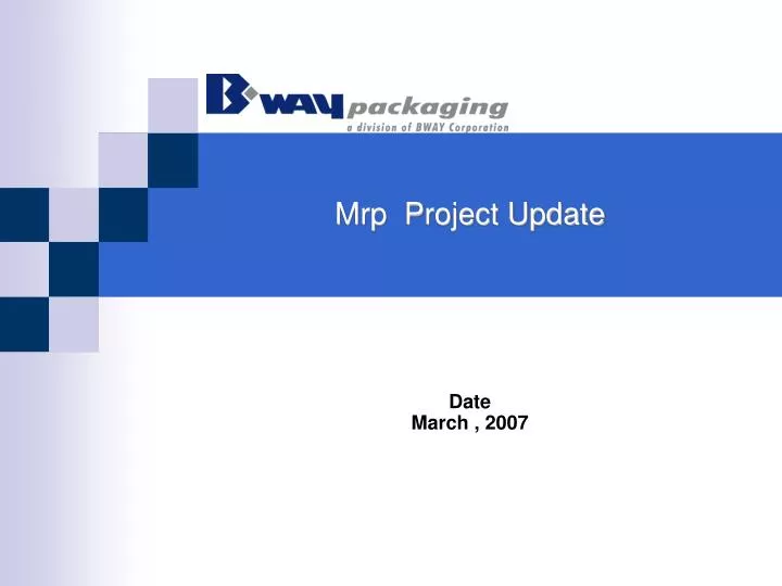 mrp project update