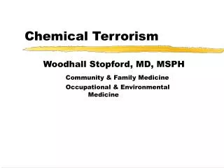 Chemical Terrorism